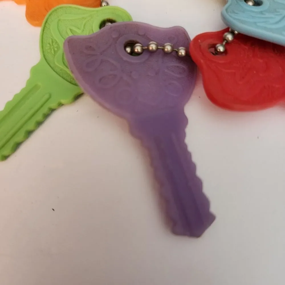 Vintage Set Of Plastic Kids Colorful Car Keys